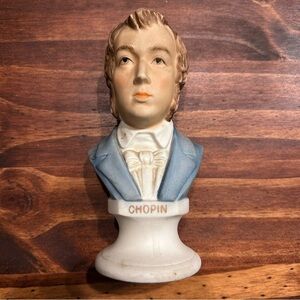 Vintage Lefton China Hand Painted Chopin Bust  KW1166 Composer 6” Tall